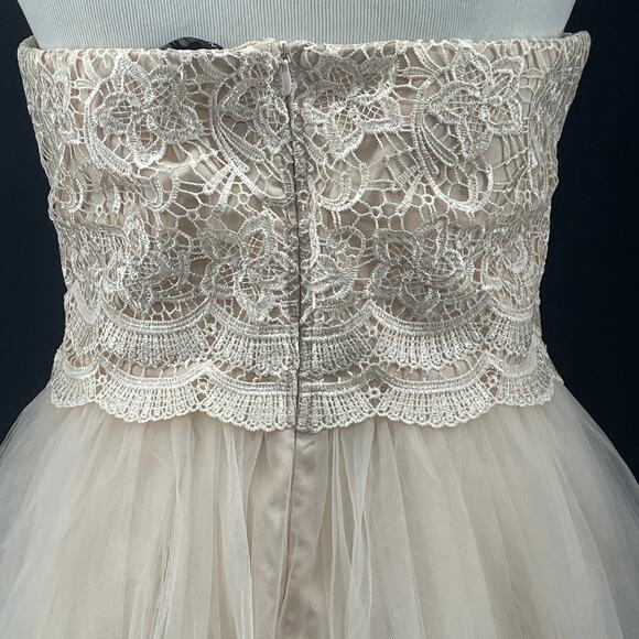 London Dress Co Francis Womens 8 Nude/Peach Lace Tulle Balletcore Coquette Busti - Picture 5 of 9